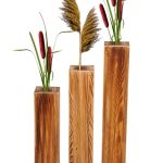 Wooden City Ahşap Dekoratif Vazo Kuru Çiçek Vazo 3 Lü Set Vazo KPRTVZ