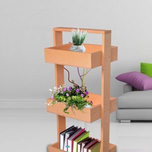 Wooden City Çok Amaçlı Ahşap Sepet Banyo Organizer Mutfak Düzenleyici Çiçeklik