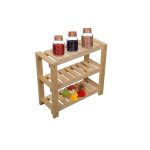 Wooden City Ahşap Naturel Masa Tezgah Üstü Düzenleyici Organizer Banyo Mutfak Rafı Baharatlık Naturel ahşap