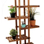 Wooden City , Bitki Rafı, Ev Düzenleyici, Teşhir Rafı, Eve Taşınma Hediyesi, Saksı Rafı, Çiçek Rafı 120 cm 12 lik saksılık