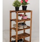 Wooden City 5 Katlı Masif Ahşap Ayakkabılık Ahşap Ayakkabı Rafı 45x80 45x80 5Katlı
