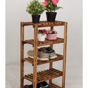 Wooden City 5 Katlı Masif Ahşap Ayakkabılık Ahşap Ayakkabı Rafı 45x80 45x80 5Katlı